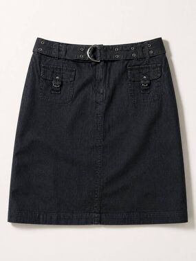 🔺️Cato Black Jean Belted Skirt Size 14